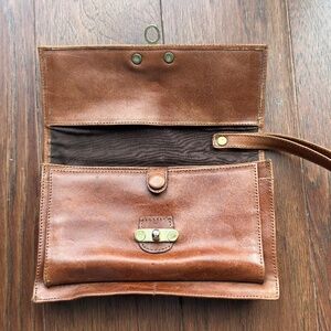 Designer Italian Leather Wallet - Brown Leather